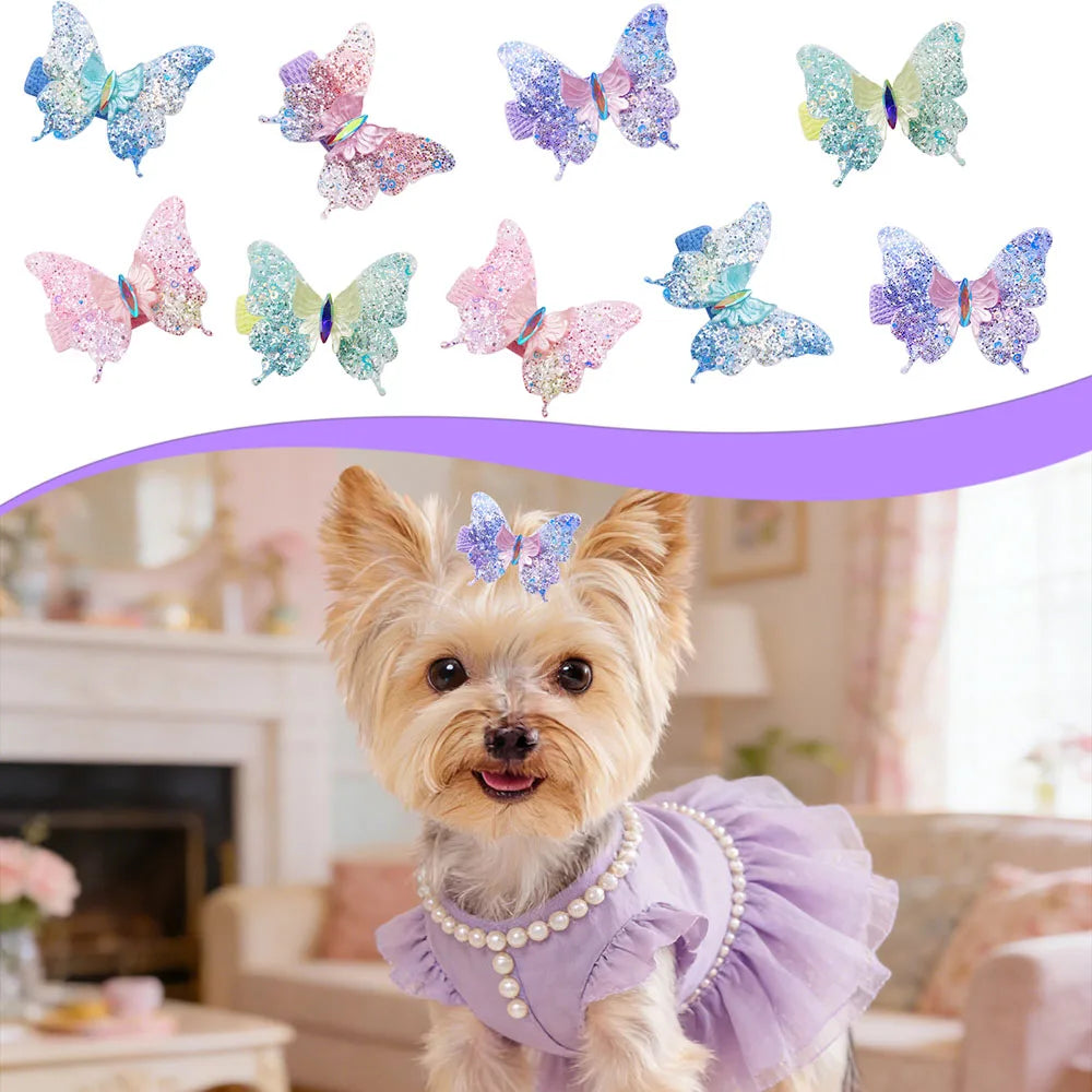 10PCS Butterfly Shape Dog Hair Clips - MyPetDollar.com