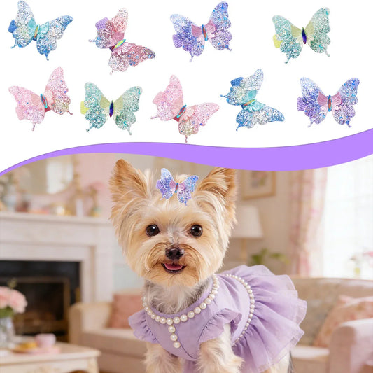 10PCS Butterfly Shape Dog Hair Clips - MyPetDollar.com