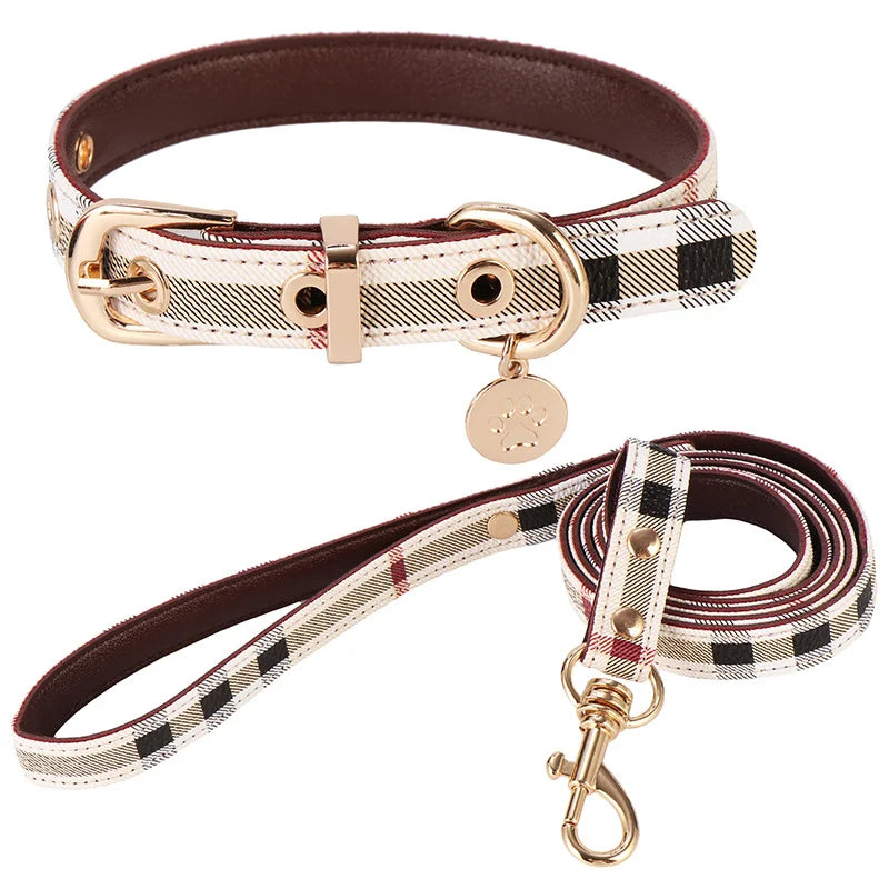 Leather Adjustable Stripe Collar