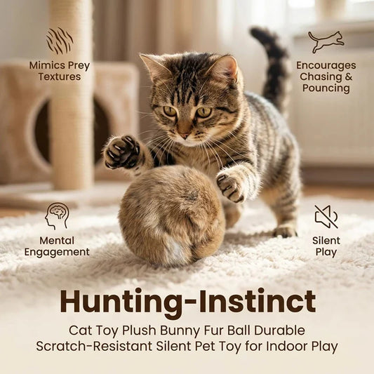 1/2/3/6pcs Rabbit Fur Ball Interactive Cat - MyPetDollar.com