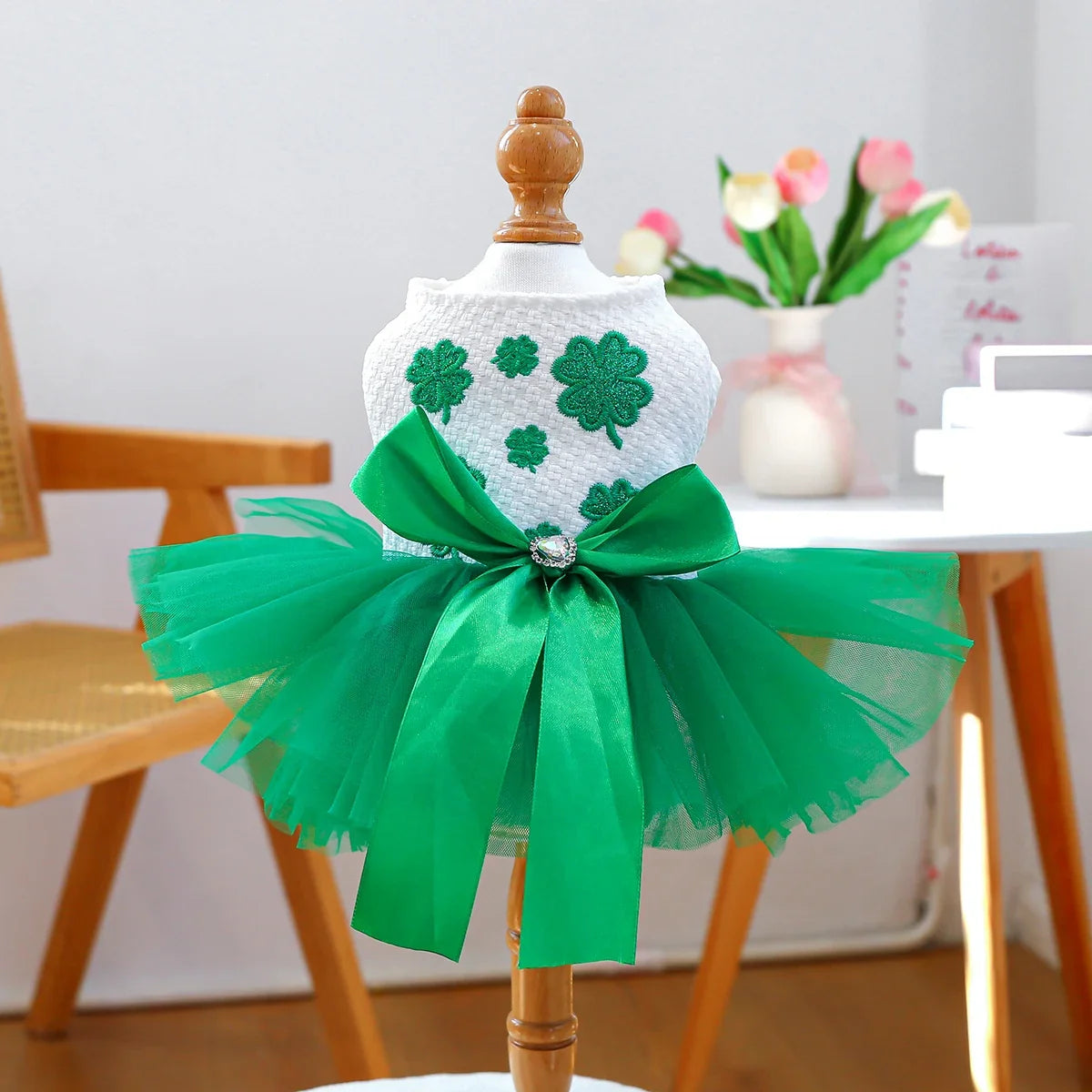 St. Patrick's Gauze Dress - Green Dress - MyPetDollar.com