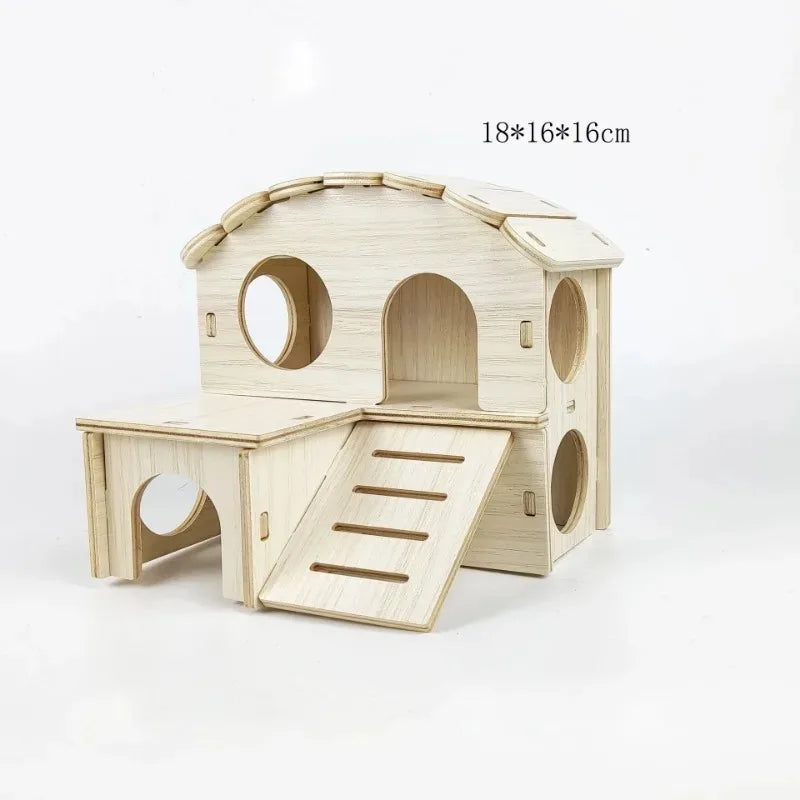 Wood Guinea Pig Sturdy Dwarf Hamsters House for Small Pets
