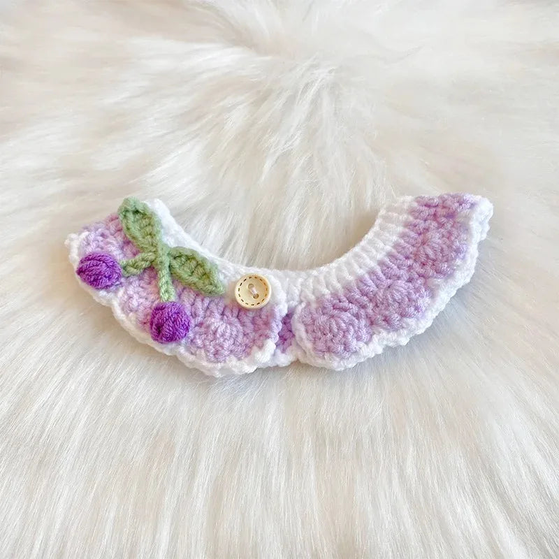 Crochet Pet Collar Cat Scarf Dog Scarf Cute - MyPetDollar.com