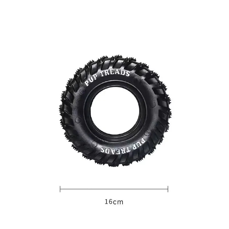 Dog Toys Tyre Natural Rubber Squeaks Strong - MyPetDollar.com