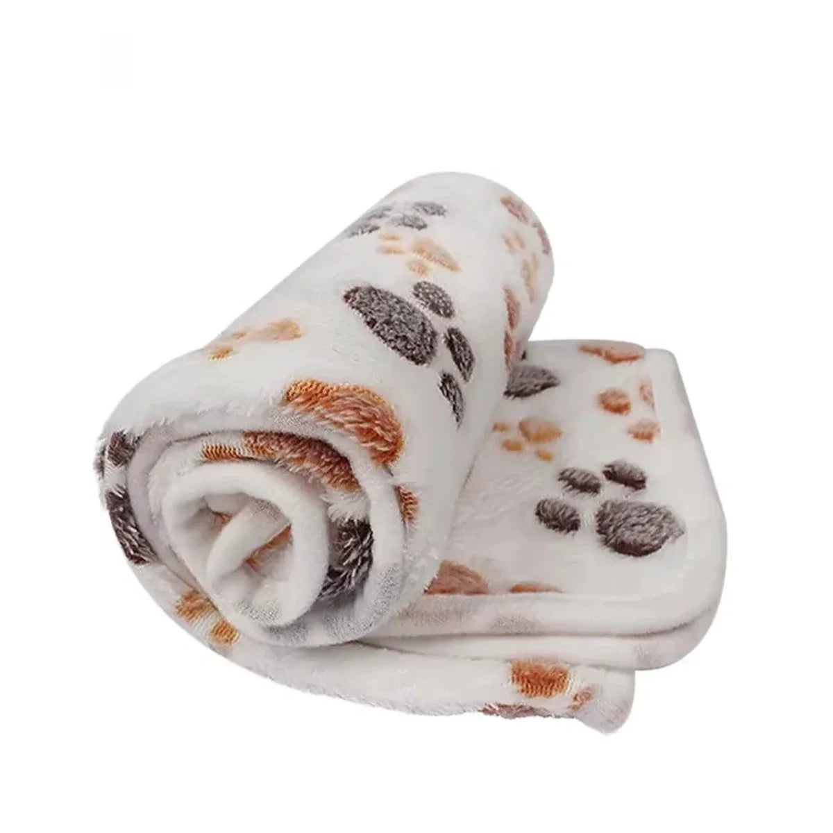 Multicolor Soft Fluffy Pet Blanket with Cute Dog Paw Print, Warm