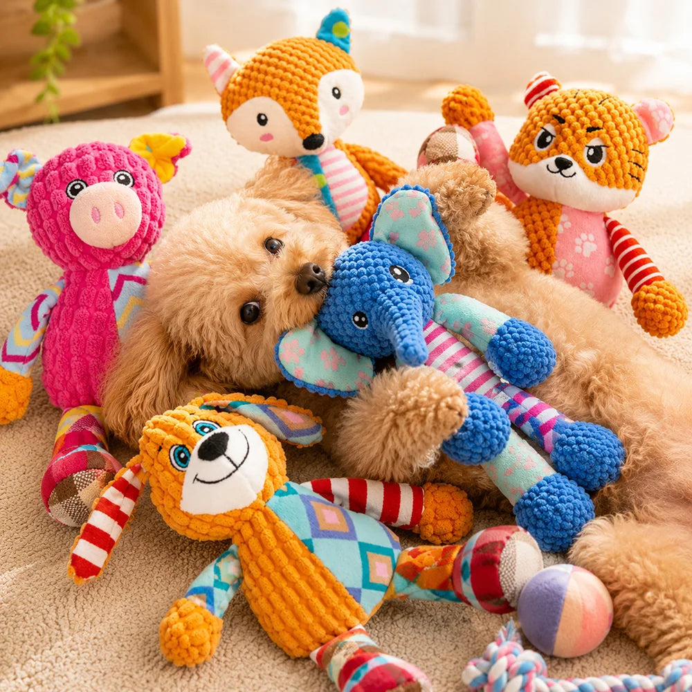 Pet Plush Toy with Squeaker Cat Dog Puzzle - MyPetDollar.com