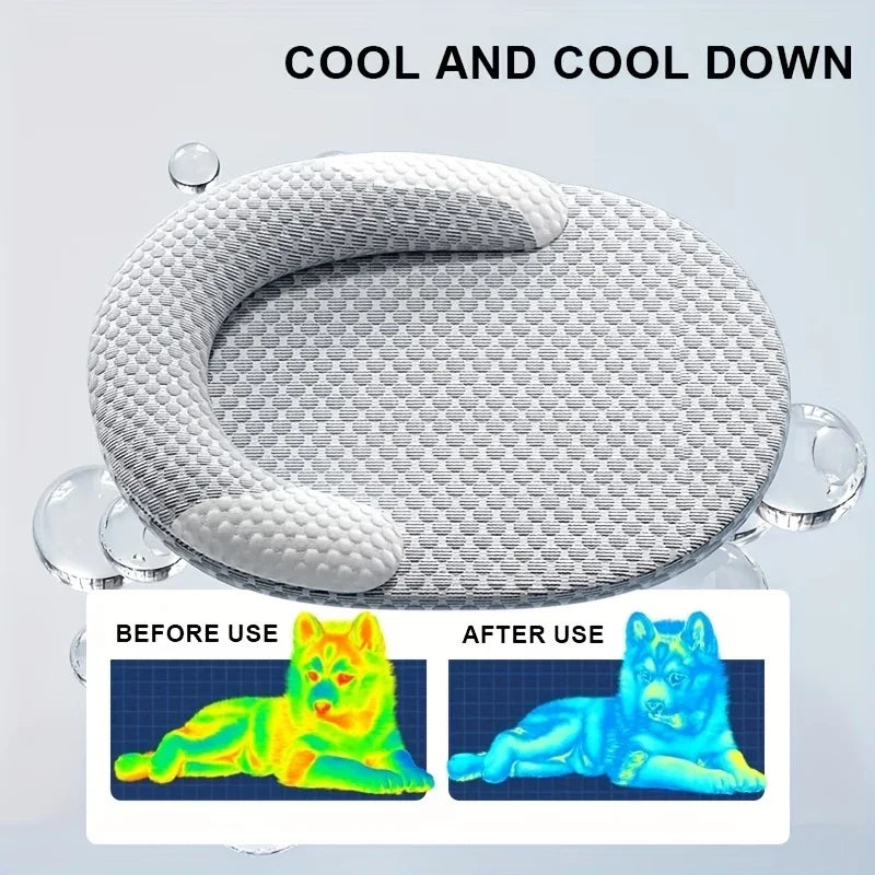 Cooling Dog Bed Summer Ice Silk Cat Mat Oval - MyPetDollar.com