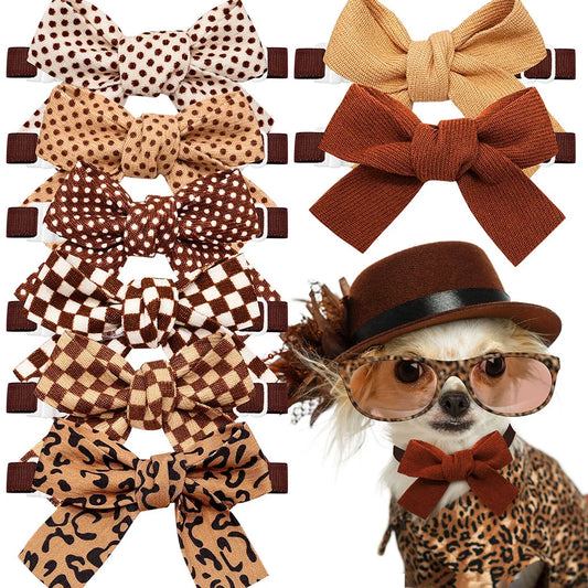 Autumn Pet Dog Bowtie Pet Bow Tie Plaid Dot - MyPetDollar.com