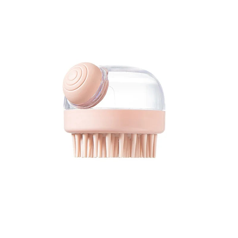 Soft Silicone Pet Bath Grooming Brush with Shampoo – 3 Colors