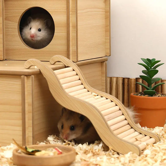 1PC Wooden Wave Staircase Hamster Toy Pet - MyPetDollar.com