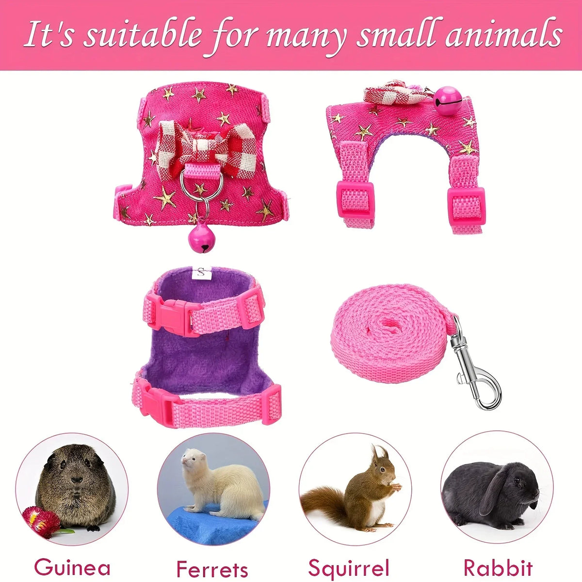 2pcs/set Hamster Harness And Leash Walking - MyPetDollar.com