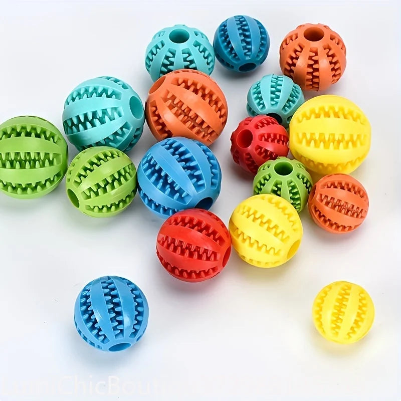 Rubber Treat‑Dispensing Dog Ball Toy Durable - MyPetDollar.com