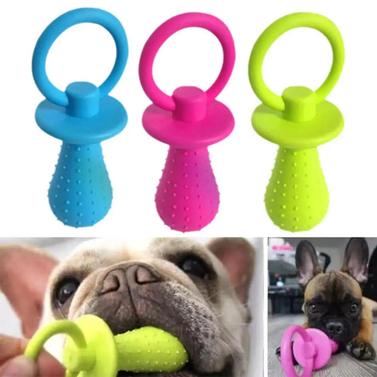 Rubber Dog Pacifier Toy With Bell For - MyPetDollar.com