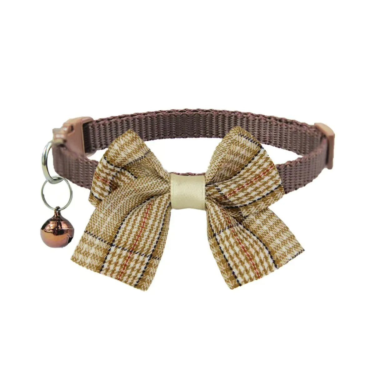 1/4PCS Brown Winter Dog Collar Bowknot Puppy - MyPetDollar.com