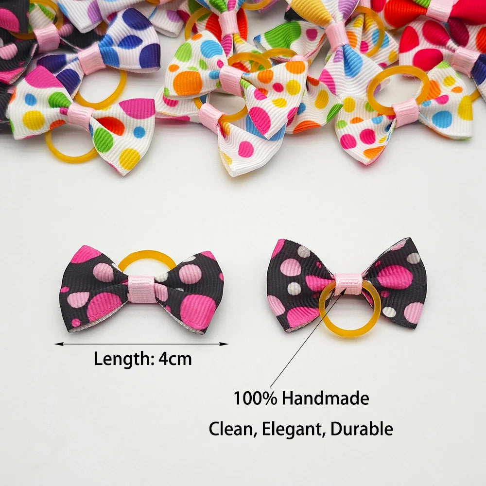 100pcs Cute Pet Hair Bows 100% Handmade - MyPetDollar.com