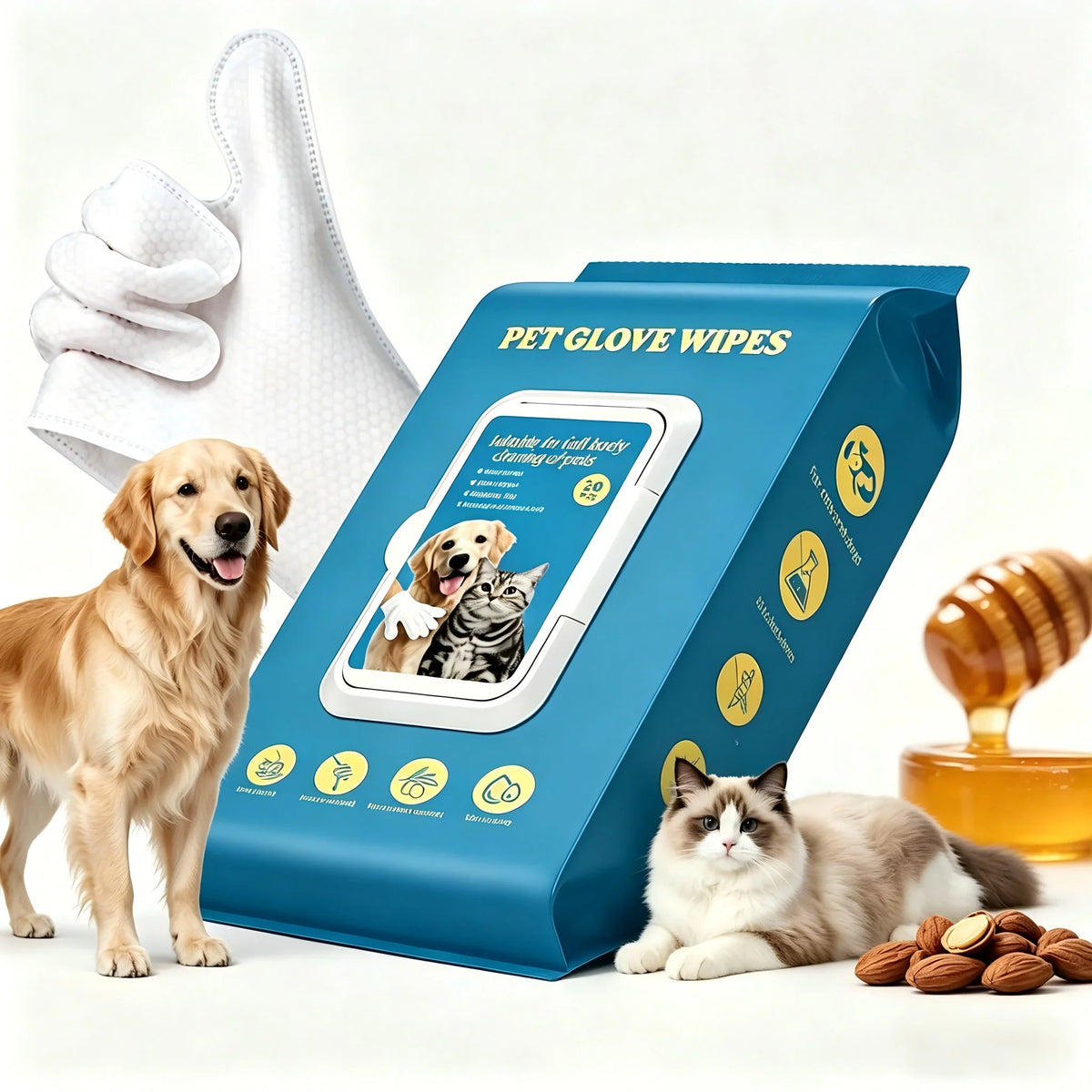 20 Pcs Pet Dry Cleaning Wet Wipes Wash Free - MyPetDollar.com