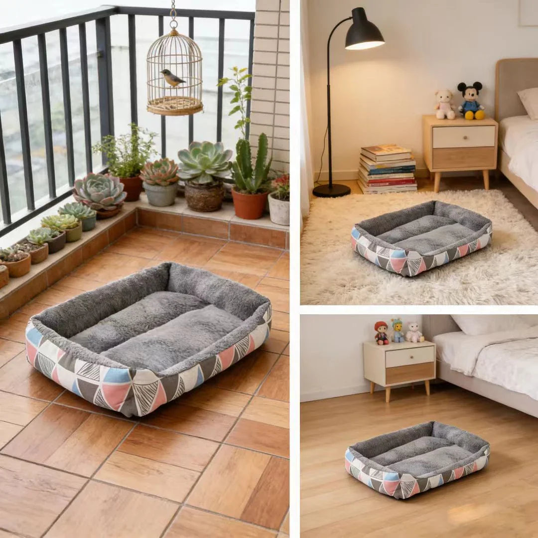 Black Plush Dog Bed for Large, Medium and - MyPetDollar.com