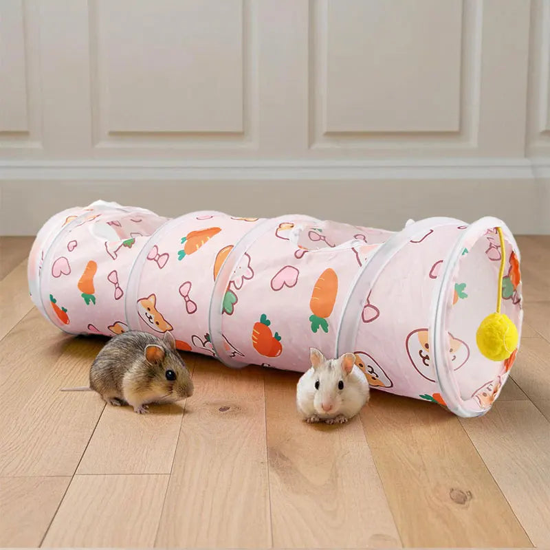 Three-Door Rabbit Tunnel - Foldable toy - MyPetDollar.com