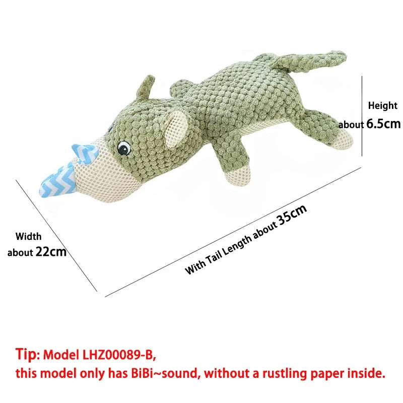 Dog & Cat Squeaky Plaything Animals Shape Pet Plush, Interactive