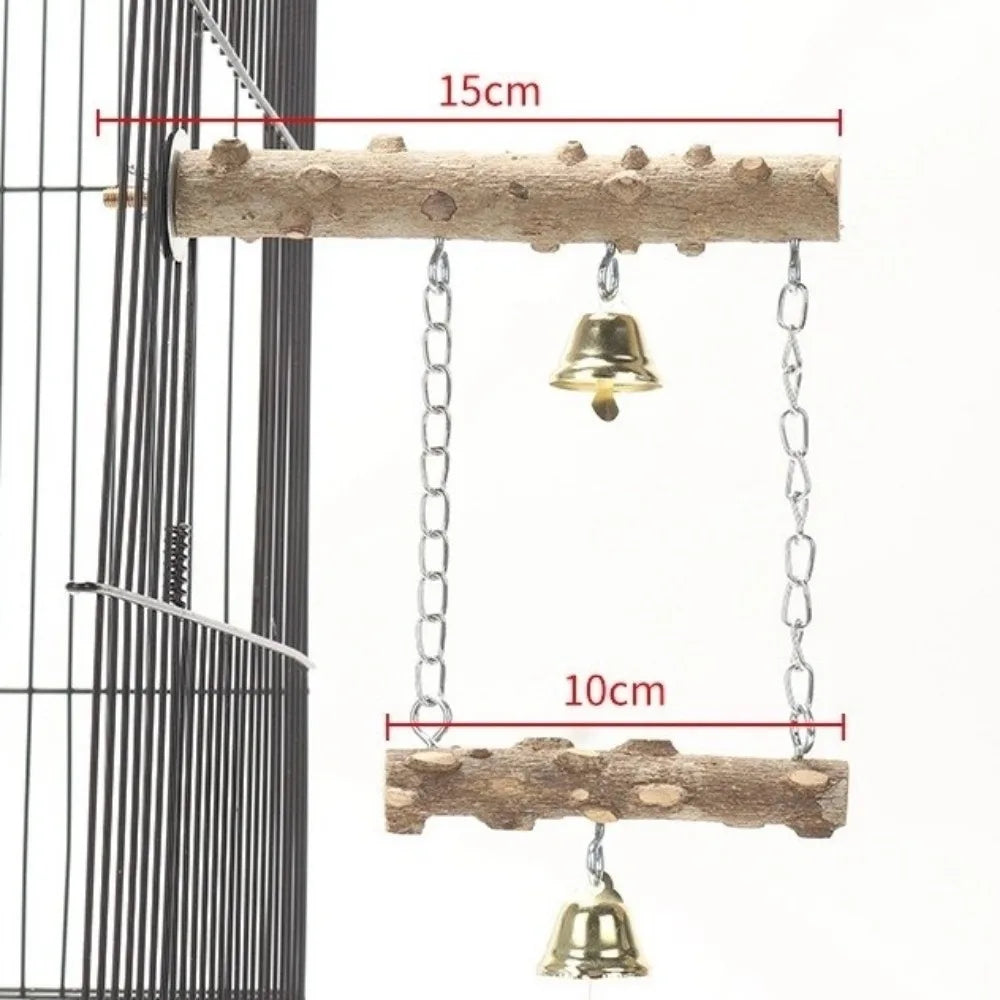 Wood Parrot Suspension Bridge Toys for Birds