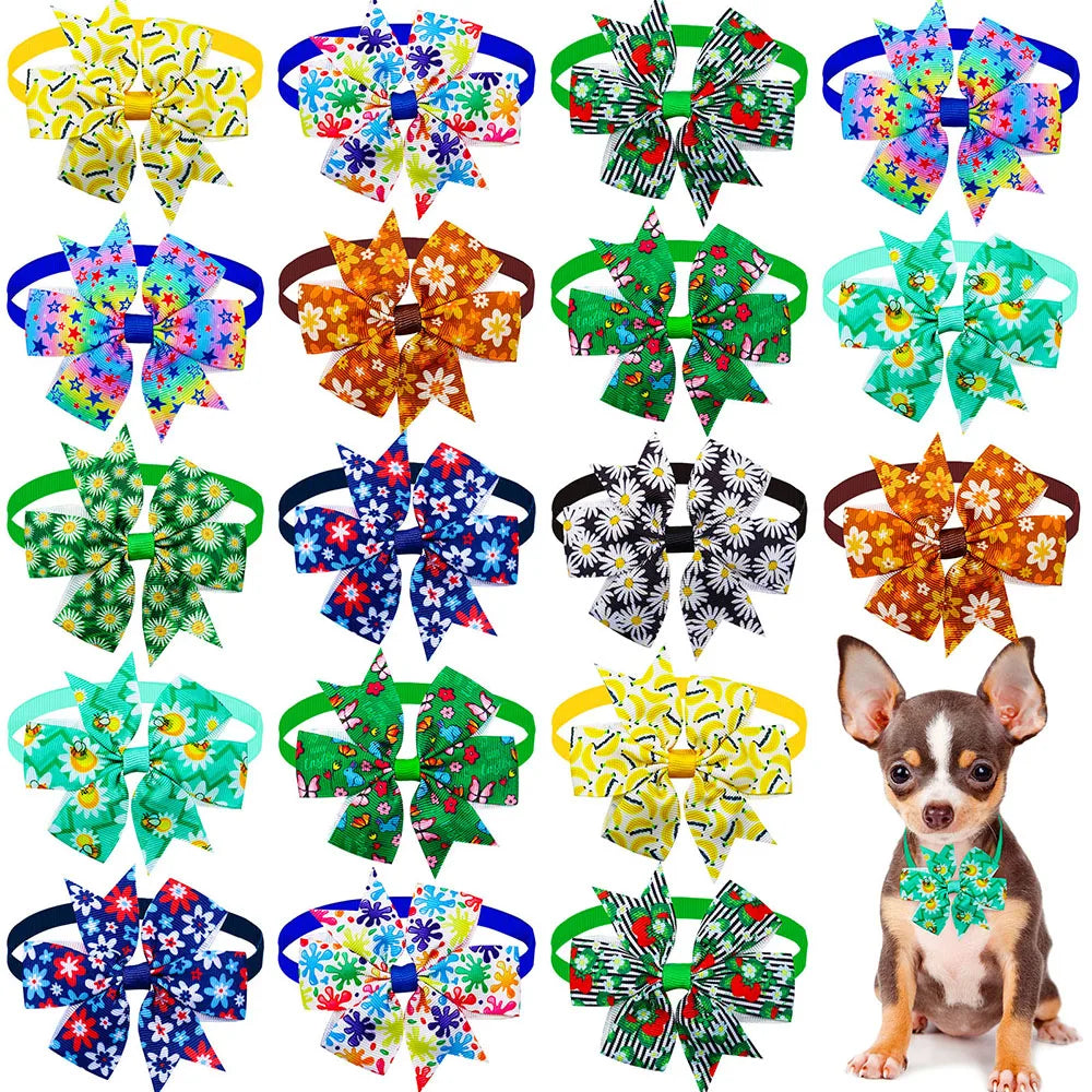 30/50PCS Puppy Bowties Summer Adjustable Dog - MyPetDollar.com