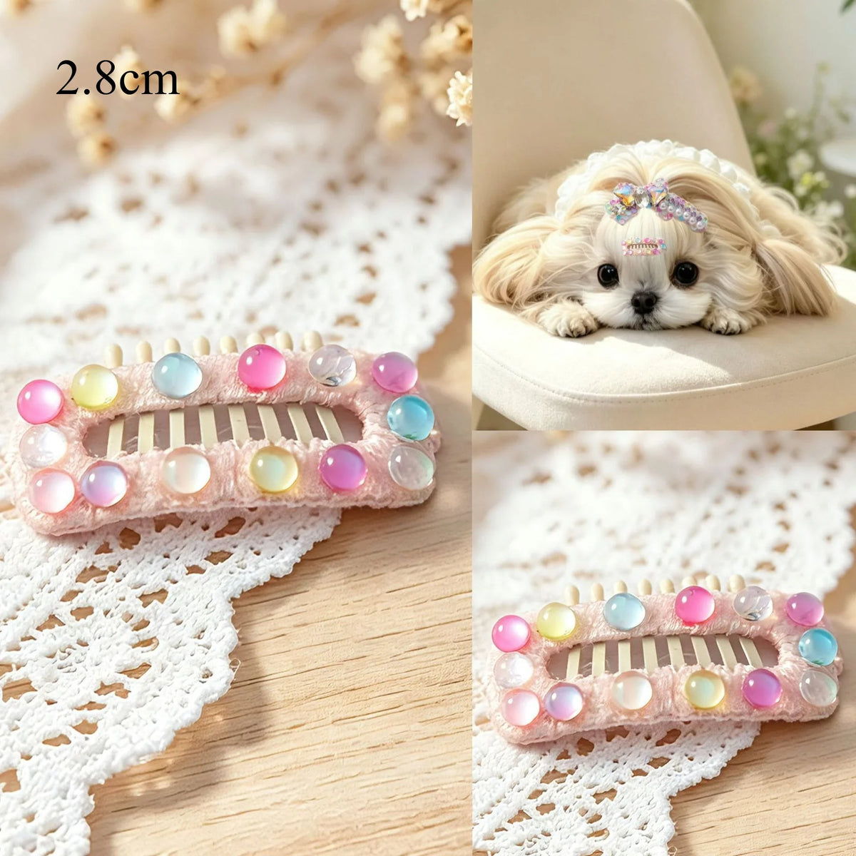 Gradient Candy Style Dog Hair Clips Practical Grooming – 7 Colors