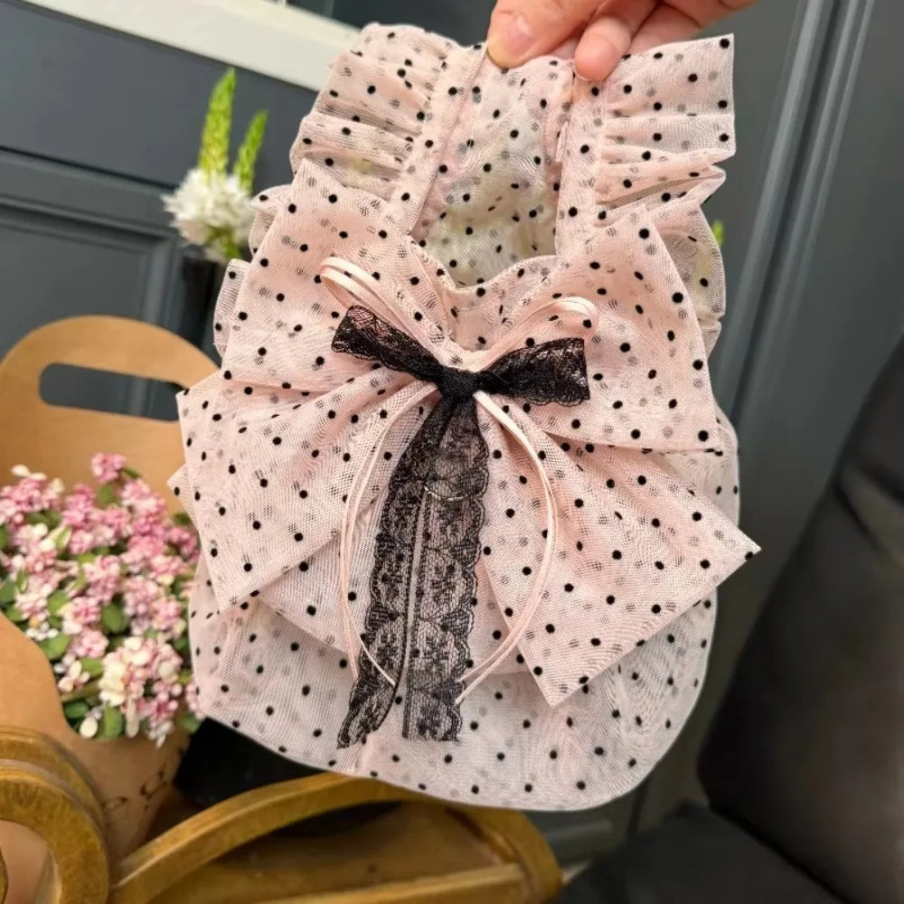 Thin Dogs Polka Dot Lace Dress Soft Fabric - MyPetDollar.com