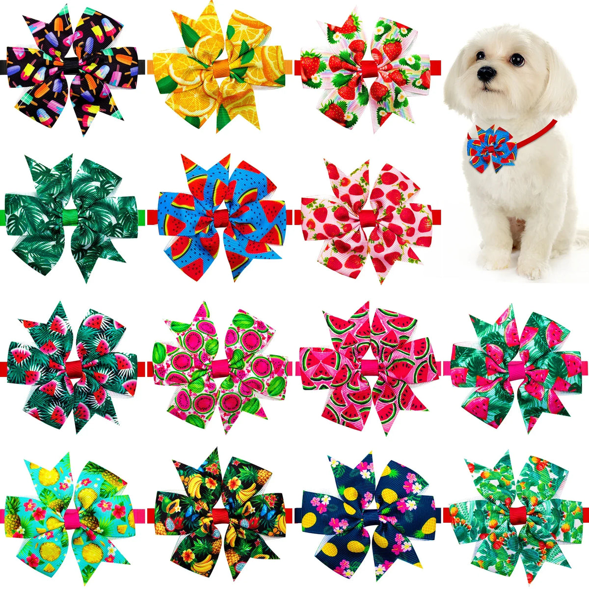 30/50PCS Puppy Bowties Summer Adjustable Dog - MyPetDollar.com