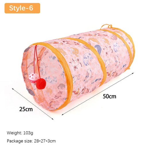 Cartoon Polyester+Steel Wire Cat Tunnel Tube - MyPetDollar.com