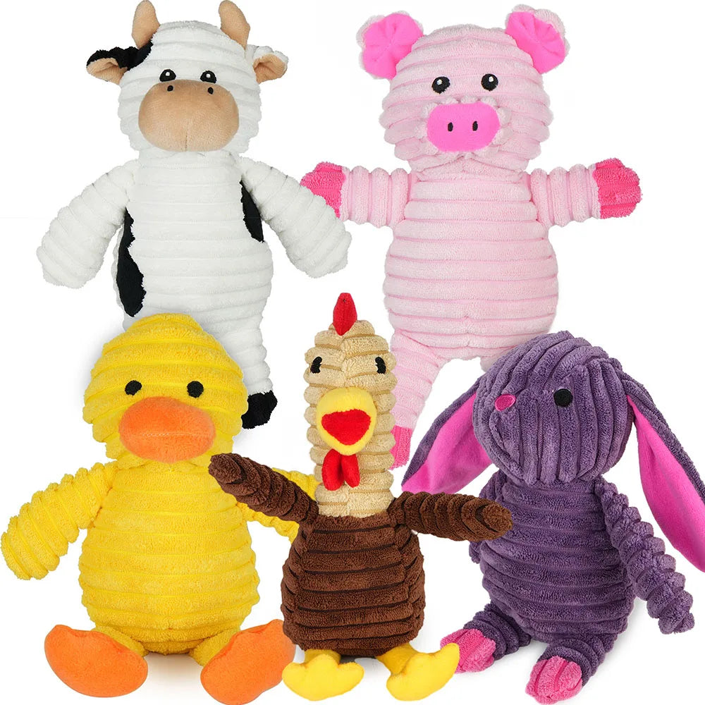 5 Pack Dog Toys Plush Dog Squeaky Toys, - MyPetDollar.com