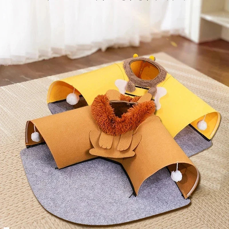 Felt Cat Toys Collapsible Cat Tunnels with - MyPetDollar.com
