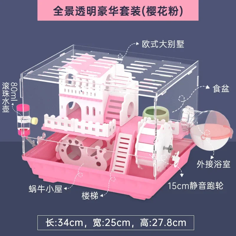 Transparent Acrylic Hamster Enclosure for Small Pets