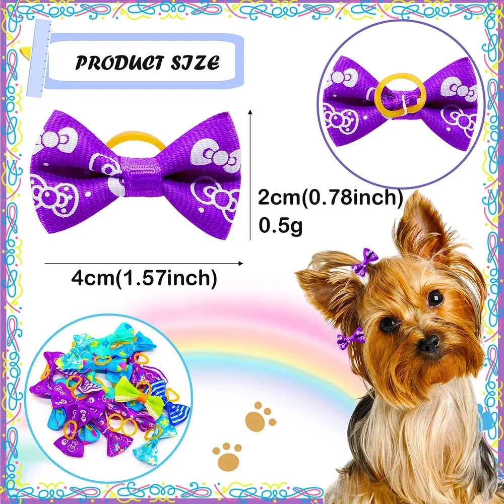 30PCS Small Dog Bows Pet Dog Hair - MyPetDollar.com