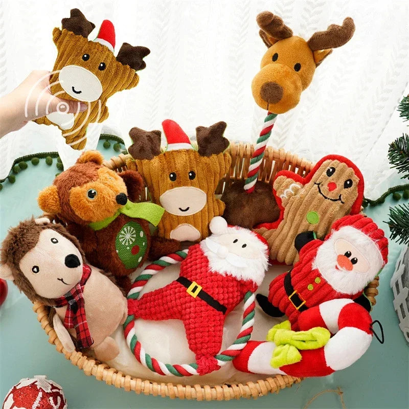 Dog Chewing Toy Xmas Pet Plush Noise Santa - MyPetDollar.com