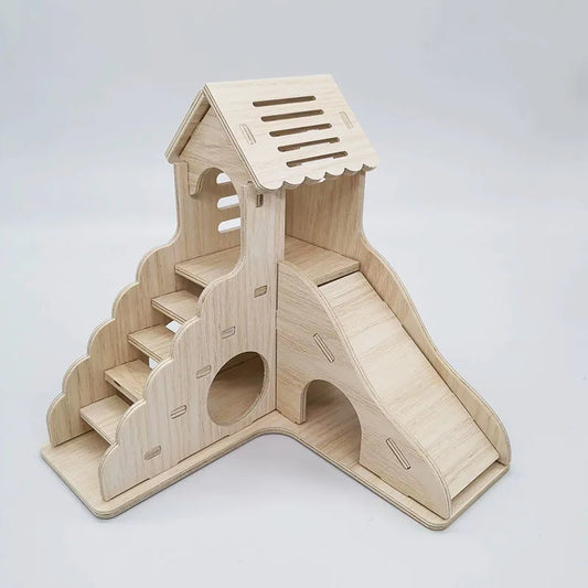 Hamster Solid Wood Small House Villa Nest - MyPetDollar.com