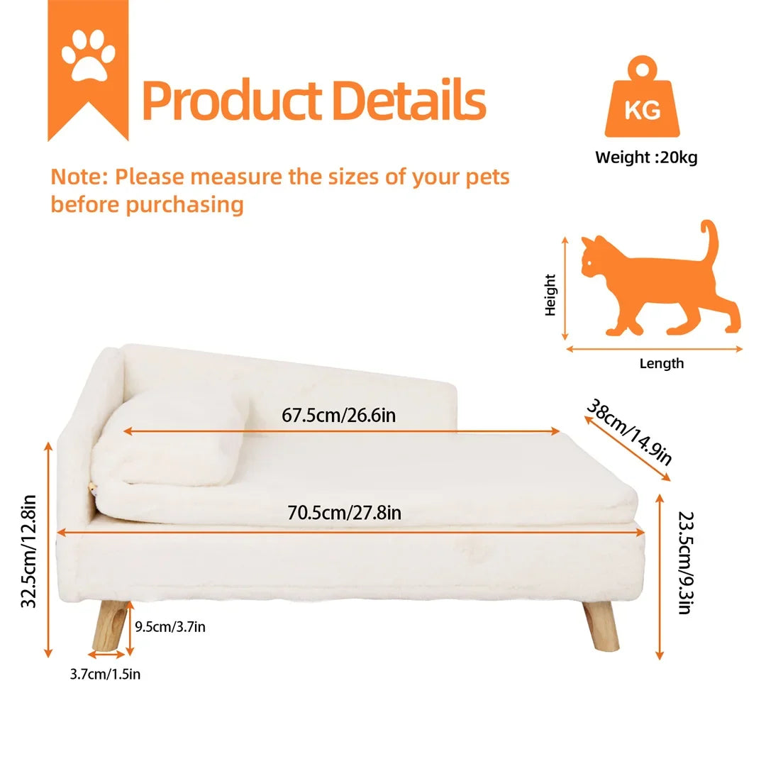 L Shape Dog Sofa Bed Cat Cushion Chaise - MyPetDollar.com