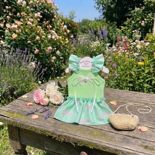 Floral Printed Cat Dog Ruffle Dress Wedding - MyPetDollar.com