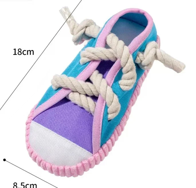 Durable Squeaky Dog Toy Shoe Shape for Small Medium Puppy Chew – 3 Colors