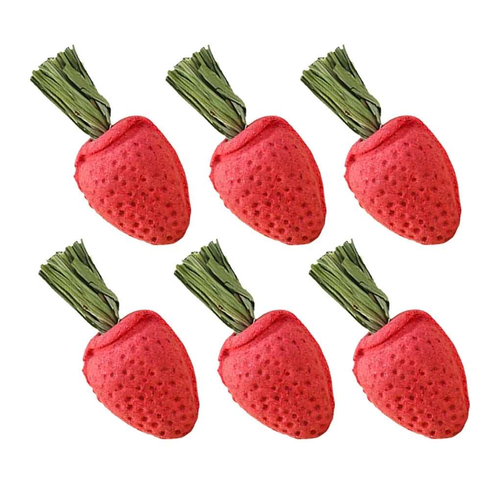 6Pcs Hamster Chew Strawberry Shape Chewing - MyPetDollar.com