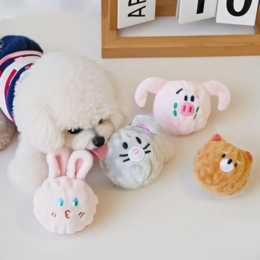 Cute Animal Shaped Plush Pet Toy Ball - MyPetDollar.com