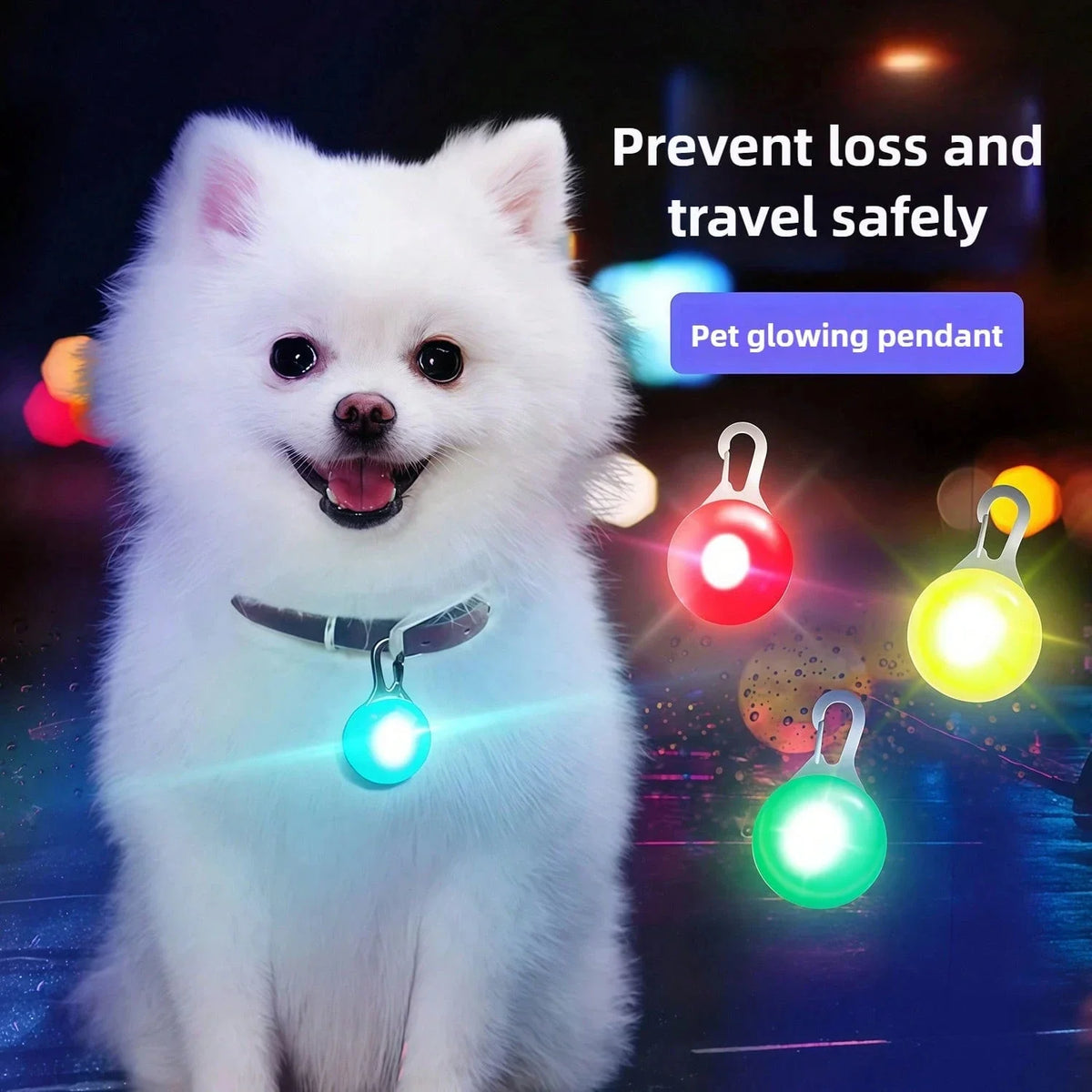4-Color LED Dog Collar Pendant, Luminous - MyPetDollar.com
