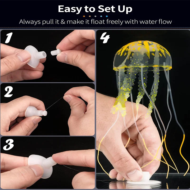 Artificial Swim Luminous Jellyfish Aquarium - MyPetDollar.com
