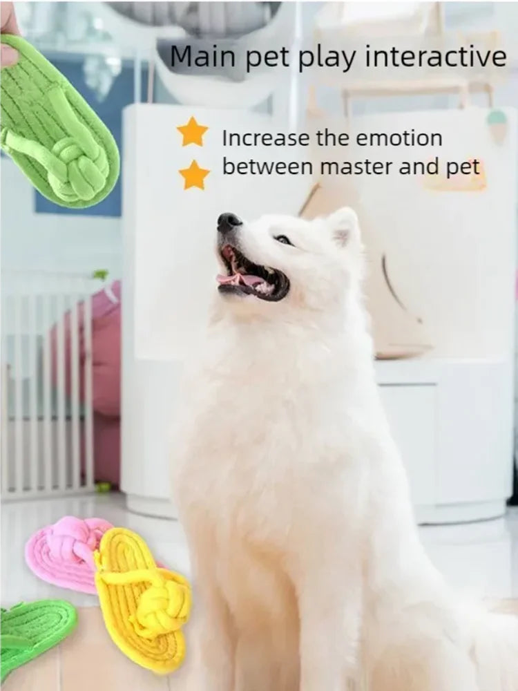 Durable Cotton Rope Slipper Knot Dog Chew - MyPetDollar.com