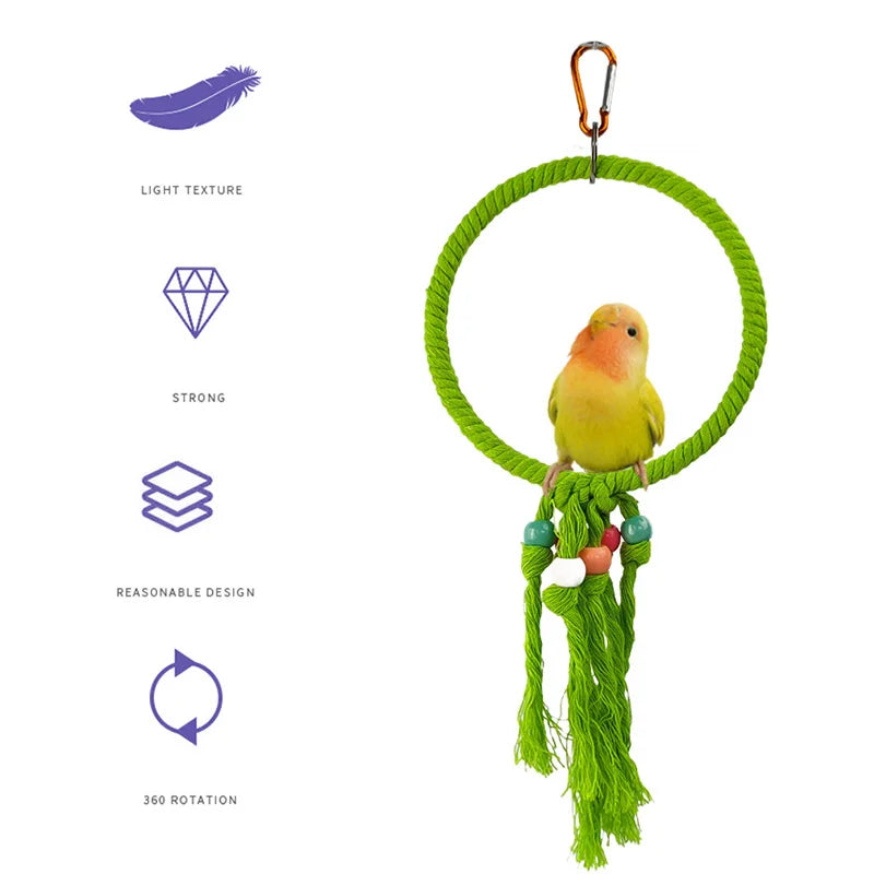 Parrot Cage Swing Toy Round Triangular Iron - MyPetDollar.com