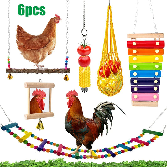 1/6Pcs Chicken Toys Set Chewing Foraging - MyPetDollar.com