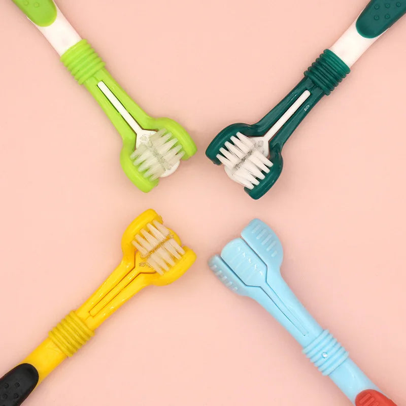 Three Sided Pet Toothbrush Three-Head - MyPetDollar.com