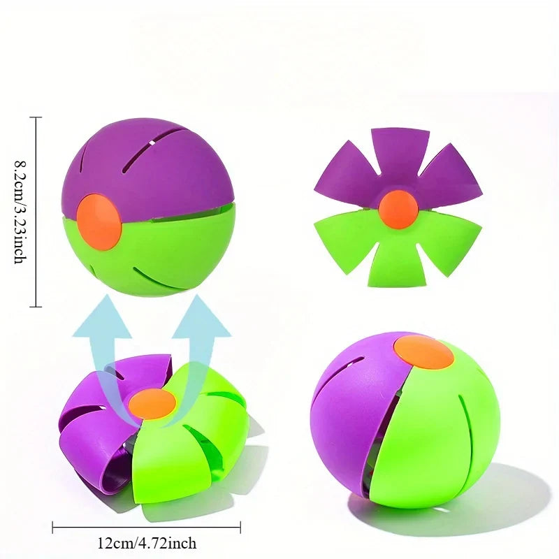 Deformable UFO Shaped Dog Toy, Durable Plastic Interactive Pet