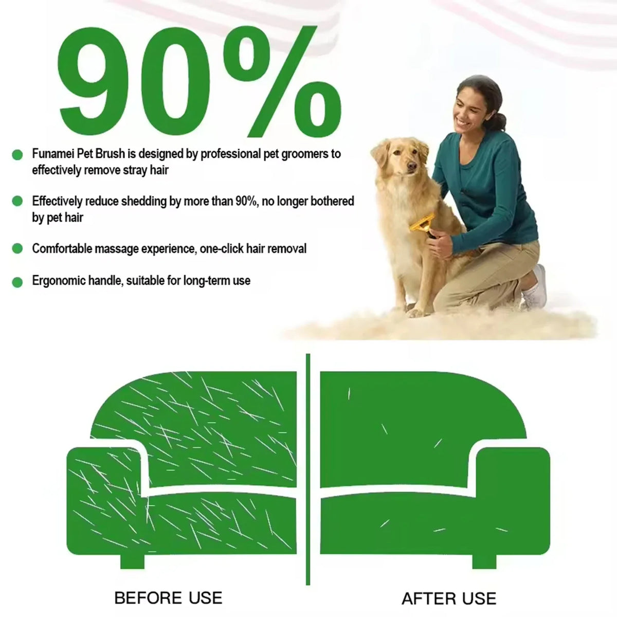 Pet Brush for Dogs Cats Dog Comb Pet Hair - MyPetDollar.com