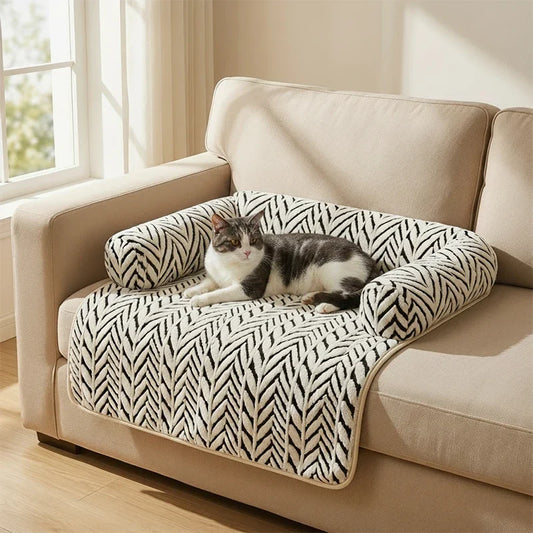 Pet Sofa Bed Mat with Side Bolsters Soft - MyPetDollar.com