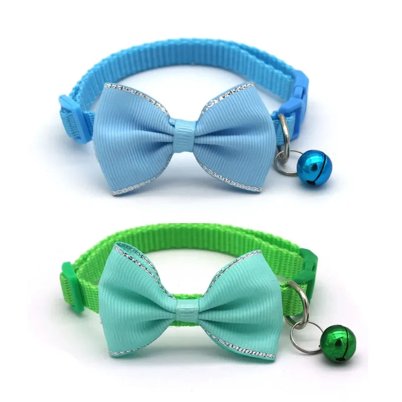 Cat Collar Solid Color Bowknot Puppy - MyPetDollar.com